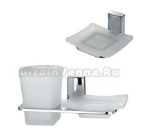 Набор Стакан Wasserkraft Leine K-5026 с мыльницей + Мыльница K-5029