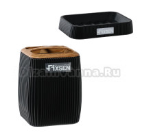Набор Стакан Fixsen Black Wood FX-401-3 черный + Мыльница FX-401-4 черная