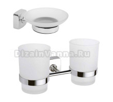 Набор Стакан Fixsen Kvadro FX-61307 двойной + Мыльница FX-61308