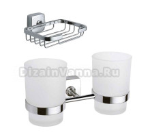 Набор Стакан Fixsen Kvadro FX-61307 двойной + Мыльница FX-61309