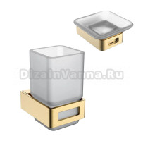 Набор Стакан Boheme Q 10944-MG Mat Gold + Мыльница 10943-MG Matt Gold