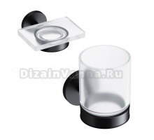 Набор Стакан AM.PM X-Joy A85A34322 черный + Мыльница A85A34222 черная