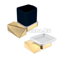 Набор Стакан Boheme New Venturo 10314-G-B + Мыльница 10313-G