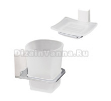 Набор Стакан Wasserkraft Leine White K-5028WHITE + Мыльница K-5029WHITE