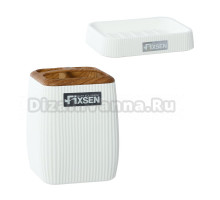 Набор Стакан Fixsen White Wood FX-402-3 белый + Мыльница FX-402-4 белая