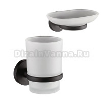 Набор Стакан D-lin D210111 черный + Мыльница D220111 черная