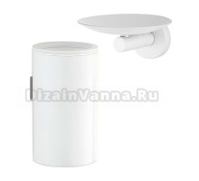 Набор Стакан Boheme Uno 10974-MW matt white + Мыльница 10973-MW matt white