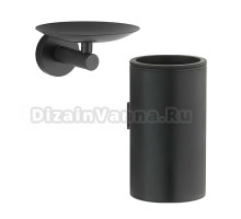 Набор Стакан Boheme Uno 10974-B black + Мыльница 10973-B black