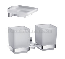Набор Стакан Timo Selene 10034/00 chrome двойной + Мыльница 10022/00 chrome