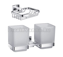 Набор Стакан Timo Selene 10034/00 chrome двойной + Мыльница 10025/00 chrome