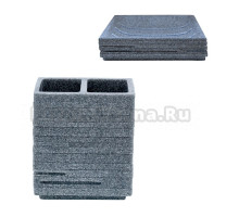 Набор Стакан Ridder Brick 22150207 для зубных щеток, серый + Мыльница 22150307 серая
