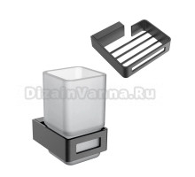 Набор Стакан Boheme Q 10944-GM gun metal + Мыльница 10959-GM gun metal