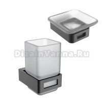 Набор Стакан Boheme Q 10944-GM gun metal + Мыльница 10943-GM gun metal