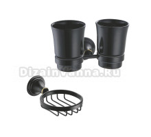 Набор Стакан Fixsen Luksor FX-71607B двойной + Мыльница FX-71609B