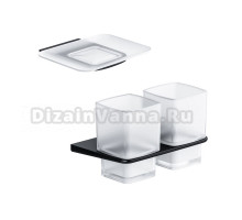 Набор Стакан AM.PM Inspire 2.0 A50A343422 двойной, подвесной, черный + Мыльница A50A34222