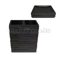 Набор Стакан Ridder Brick 22150210 для зубных щеток, черный + Мыльница 22150310 черная