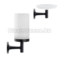 Набор Стакан Duravit Starck T 0099314600 черный + Мыльница 0099334600 черная