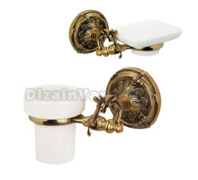 Набор Стакан Art&Max Barocco AM-1787-Br + Мыльница AM-1786-Br
