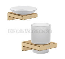 Набор Стакан Hansgrohe AddStoris 41749140 шлифованная бронза + Мыльница 41746140 шлифованная бронза