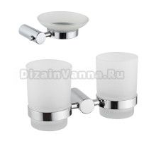 Набор Стакан Haiba HB84 08 двойной, хром + Мыльница 02 хром