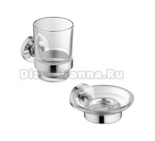 Набор Стакан Ideal Standard IOM прозрачное стекло + Мыльница прозрачное стекло