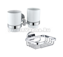 Набор Стакан Allen Brau Priority 6.31003-00 двойной, хром + Мыльница 6.31004-00 хром