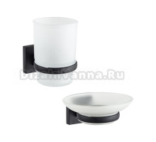 Набор Стакан D-lin 222 D210222 черный + Мыльница D220222 черная