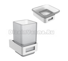 Набор Стакан Boheme Q 10944-MW Matt White + Мыльница 10943-MW Matt White