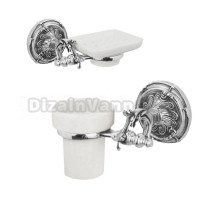 Набор Стакан Art&Max Barocco AM-1787-Cr + Мыльница AM-1786-Cr