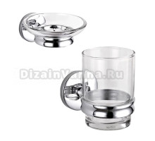Набор Стакан Nofer Monaco 16376.B + Салфетки Nofer OC-1-33 100 шт + Мыльница 16372.B глянцевая + Салфетки Nofer OC-1-33 100 шт P