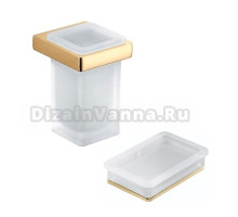 Набор Стакан Colombo Design Lulu B6202.gold + Мыльница B6240.gold