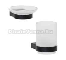 Набор Стакан Artwelle Schwarz 7721 черный + Мыльница 7722