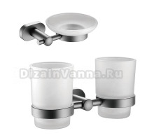 Набор Стакан BELZ B905 B90508 двойной, вороненая сталь + Мыльница B90502 вороненая сталь