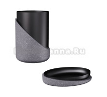 Набор Стакан Fora Granit Dark FOR-GRD044 серый, черный + Мыльница FOR-GRD036 черная