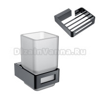 Набор Стакан Boheme Q 10944-SGM shine gun metal + Мыльница 10959-SGM shine gun metal