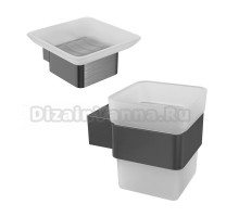 Набор Стакан Lemark Smooth line 9736015 графит + Мыльница 9746018 графит