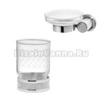 Набор Стакан Boheme Royal Cristal Chrome настольный + Мыльница Chrome подвесная