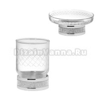 Набор Стакан Boheme Royal Cristal Chrome настольный + Мыльница Chrome настольная