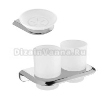 Набор Стакан Cezares Liner TUMDS-01 двойной, хром + Мыльница SODS-01 хром