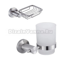 Набор Стакан D-lin D210280 сталь + Мыльница D221280 сталь