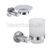 Набор Стакан D-lin D210280 сталь + Мыльница D220280 сталь