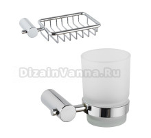 Набор Стакан Haiba HB84 06 хром + Мыльница 02-1