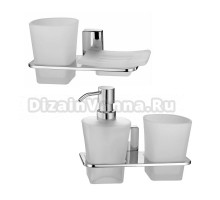 Набор Стакан Wasserkraft Leine K-5026 с мыльницей + Дозатор K-5089 со стаканом