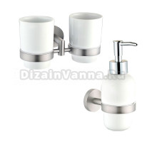 Набор Стакан Allen Brau Priority 6.31003-BN двойной, брашированный никель + Дозатор 6.31006-BN брашированный никель