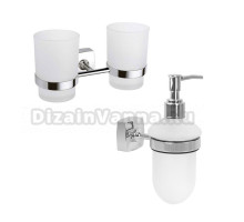 Набор Стакан Fixsen Kvadro FX-61307 двойной + Дозатор FX-61312