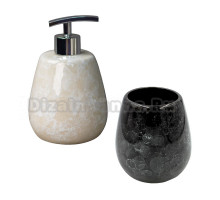 Набор Стакан Bath Plus Pietra W-CE2242AA-TB черный + Дозатор W-CE2242ХРОМBA-LD
