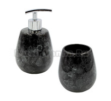 Набор Стакан Bath Plus Pietra W-CE2242AA-TB черный + Дозатор W-CE2242AA-LD