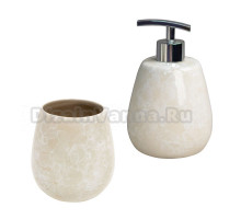 Набор Стакан Bath Plus Pietra W-CE2242BA-TB бежевый + Дозатор W-CE2242ХРОМBA-LD