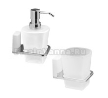 Набор Стакан Wasserkraft Leine White K-5028WHITE + Дозатор K-5099WHITE