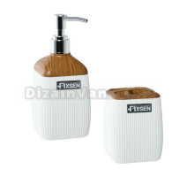 Набор Стакан Fixsen White Wood FX-402-3 белый + Дозатор FX-402-1 белый